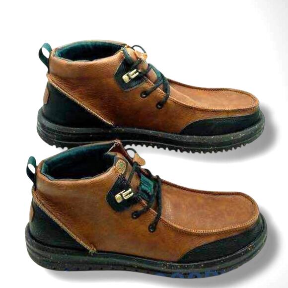 Men\'s Size 9 HEY DUDE  Bradley Chukka Boots Brown/Black Casual Shoes 44864-22G